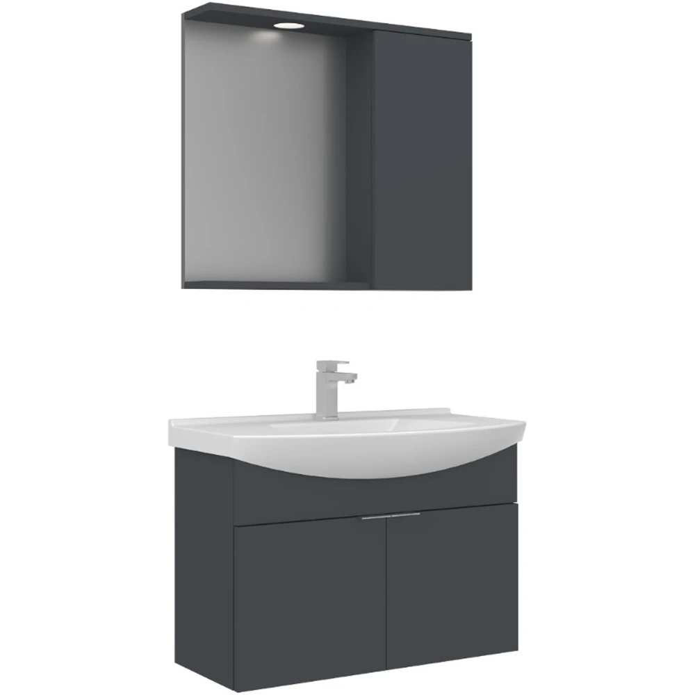 Orka Purus 80 Cm Antrasit Banyo Dolabı Takımı - 5007984 Hemen Al