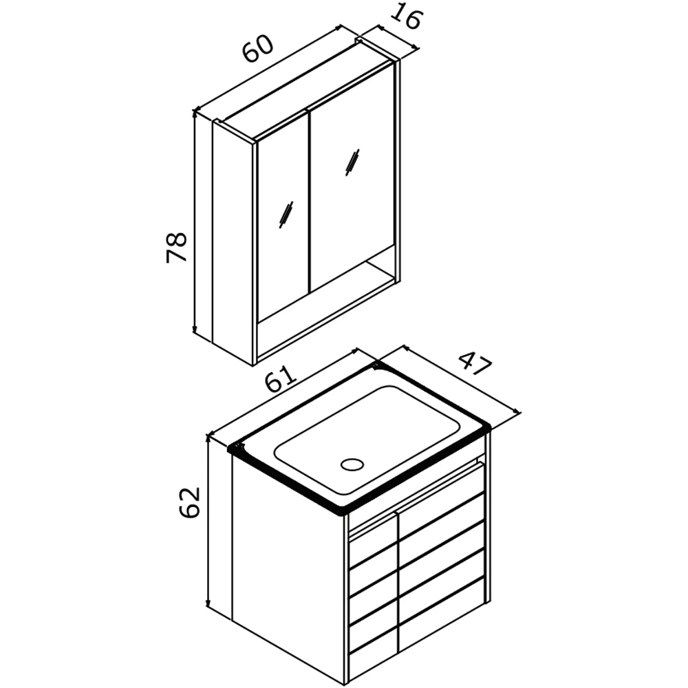 Orka Ricato 60 Cm Morgana Kiraz Banyo Dolabı Takımı Hemen Al