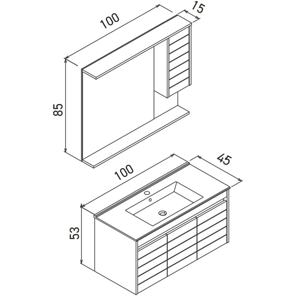 Orka Serra 100 Cm Beyaz-Navaro Banyo Dolabı Takımı Hemen Al