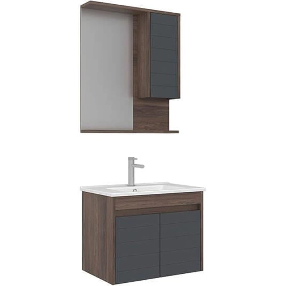 Orka Serra 65 Cm Antrasit-Navaro Banyo Dolabı Takımı Hemen Al