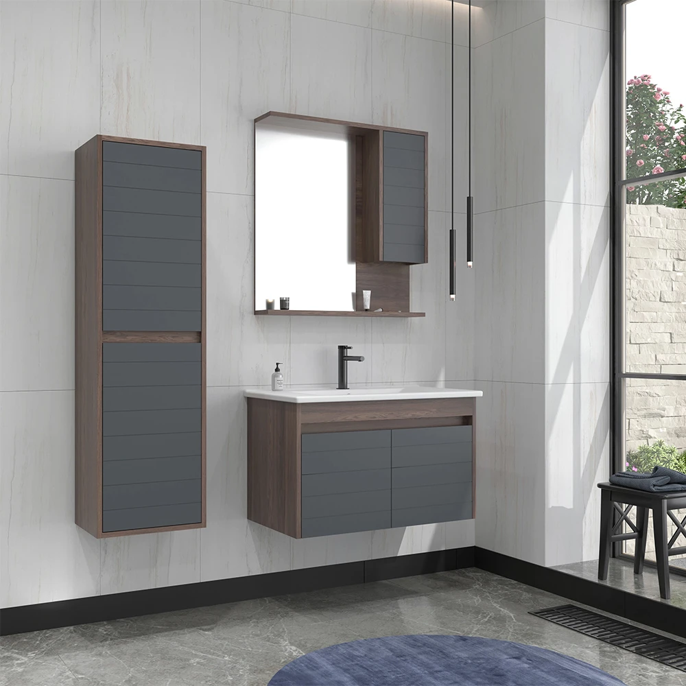 Orka Serra 85 Cm Antrasit-Navaro Banyo Dolabı Takımı Hemen Al