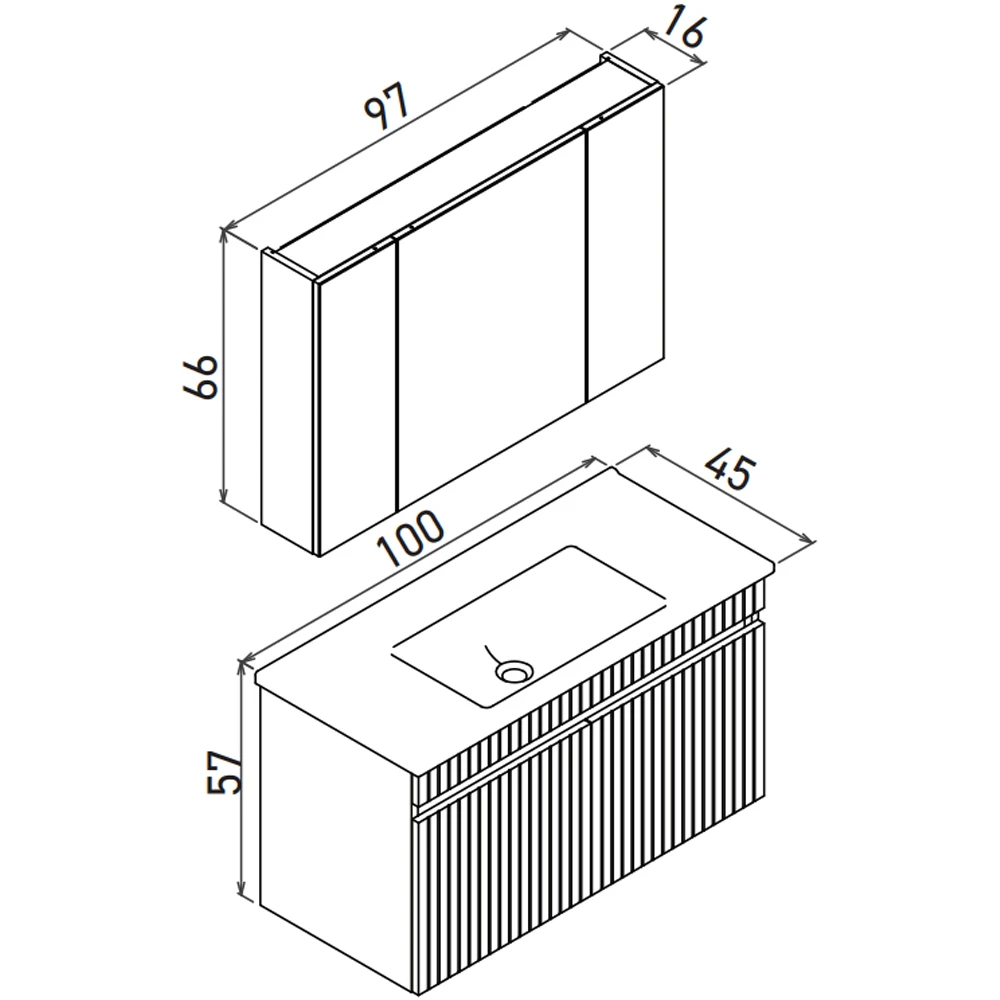 Orka Tivoli 100 Cm Mat Antrasit Banyo Dolabı Takımı Hemen Al