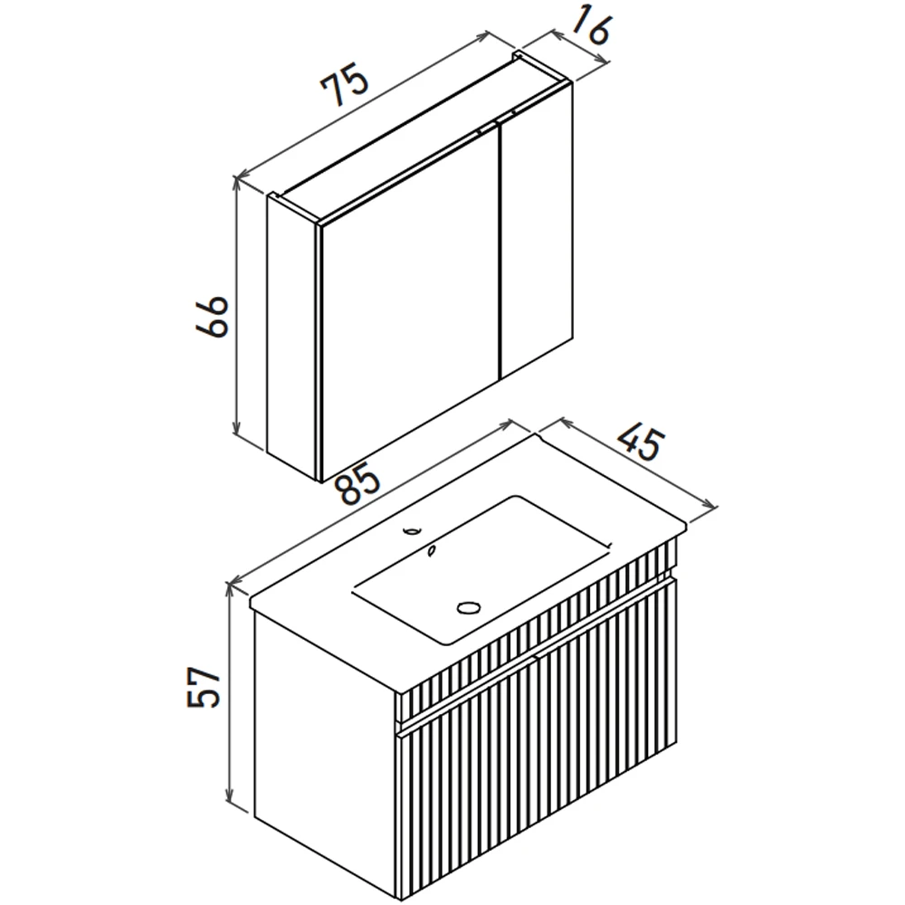 Orka Tivoli 85 Cm Mat Antrasit Banyo Dolabı Takımı Hemen Al
