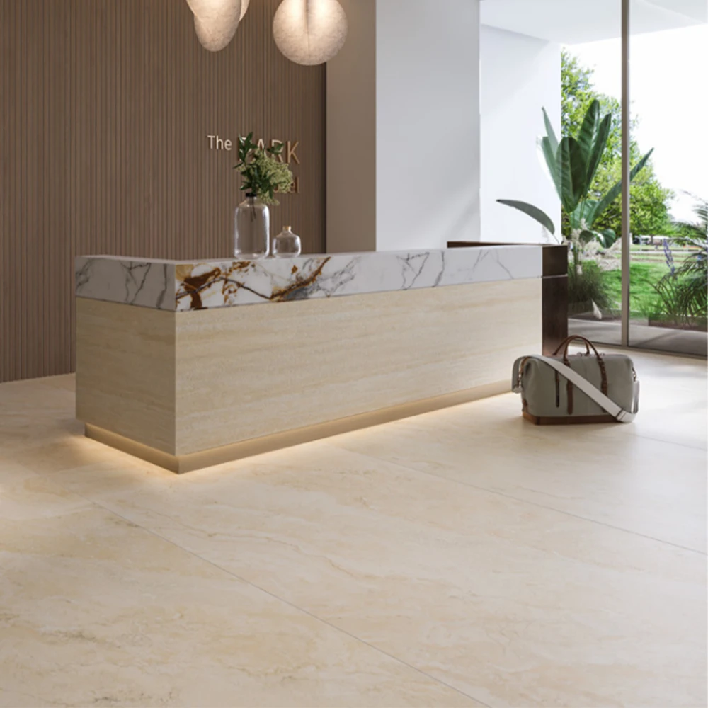 T-One Kalebodur Earth Travertine Ivory 6 mm Mat Porselen Plaka 162x323 Hemen Al