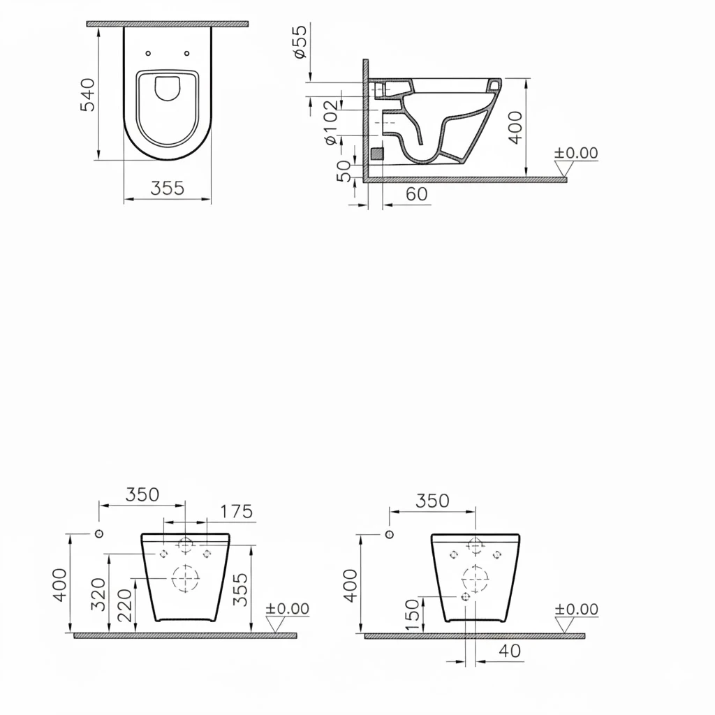 VitrA İntegra Asma Klozet 54 cm Beyaz 7063L003-0850 Hemen Al