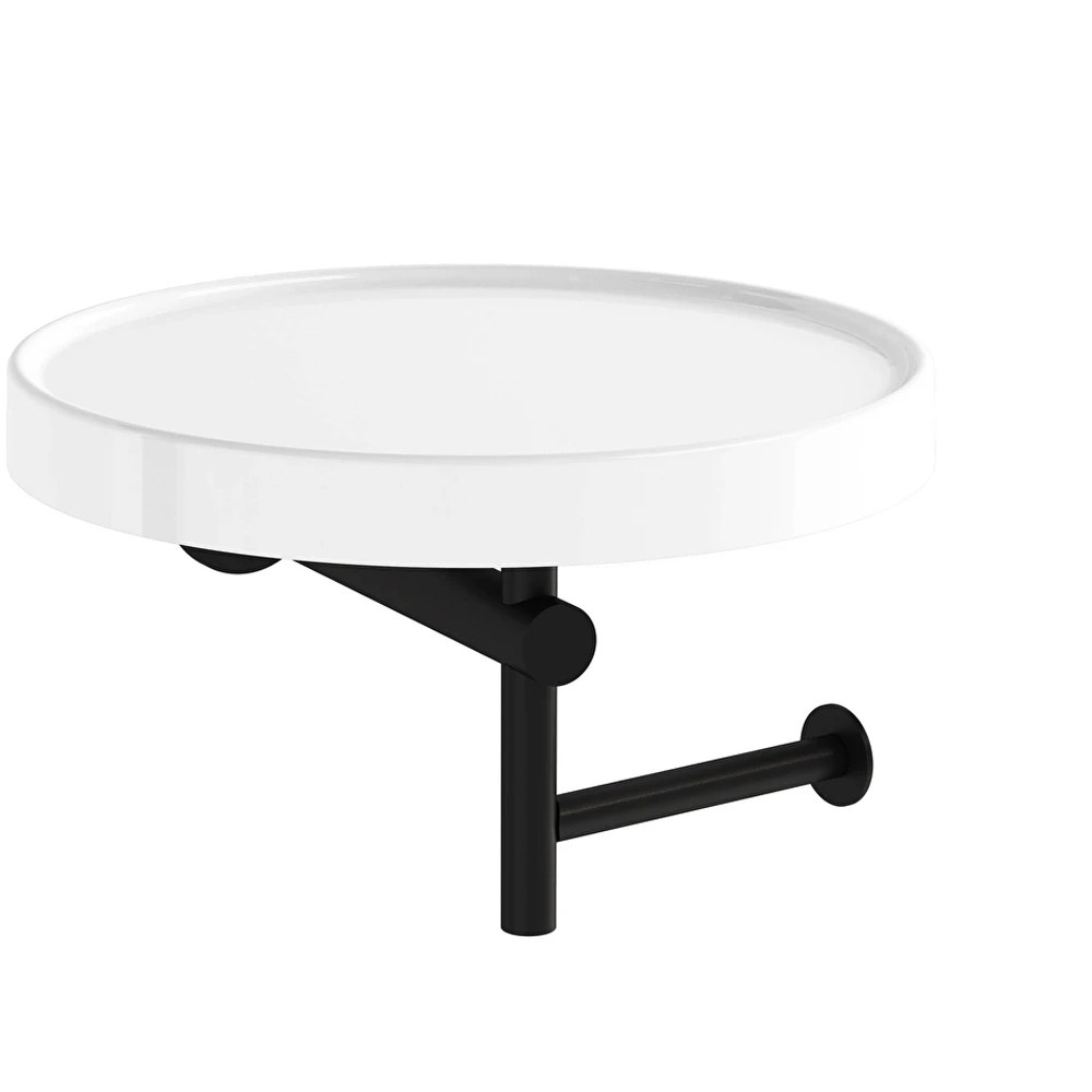 Vitra Archiplan Seramik Etajerli Mat Siyah-Beyaz Tuvalet Kağıtlığı - A44007 Hemen Al