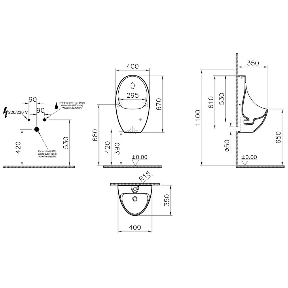 Vitra Arkitekt Rim-Ex Elektrikli Pisuvar 5999B003-5558 Hemen Al