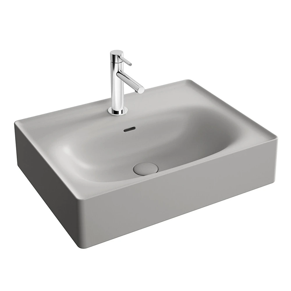 Vitra Equal 60x45 Cm Dikdörtgen Mat Taş Gri Lavabo 7241B476-0001 Hemen Al