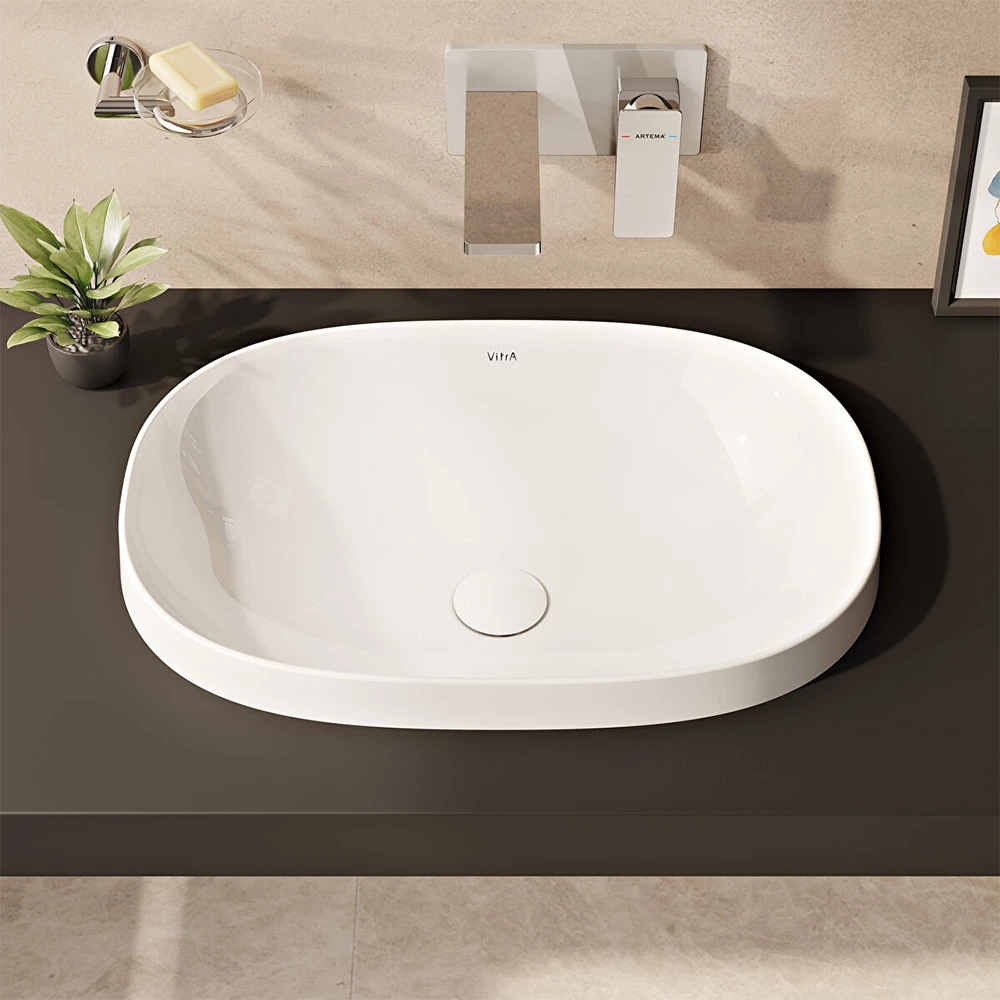 Vitra Frame 55x39 Cm Oval Tezgahüstü Lavabo 5652B403-0016 Hemen Al