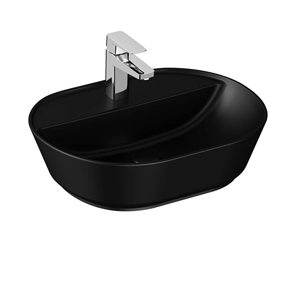 Vitra Geo 55x43 Cm Oval Mat Siyah Çanak Lavabo 7428B083-0041 Hemen Al
