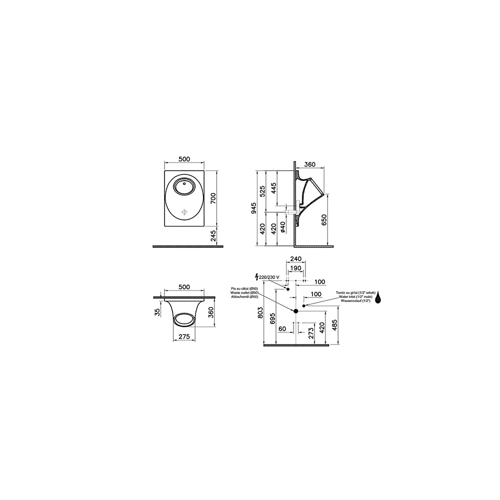 Vitra İstanbul Pisuvar 4517B003-5301 Hemen Al