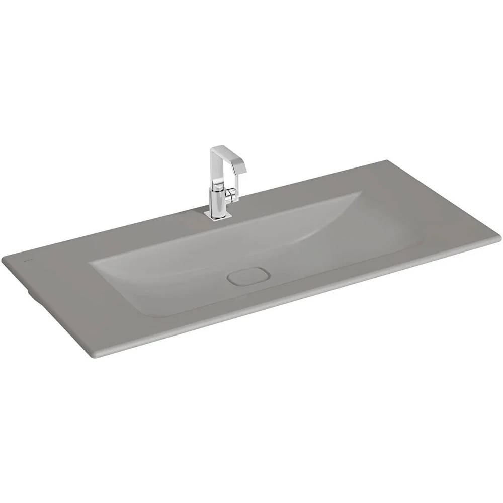 Vitra Metropole 120x53 Cm Mat Taş Gri Etajerli Lavabo 7540B076-0001 Hemen Al