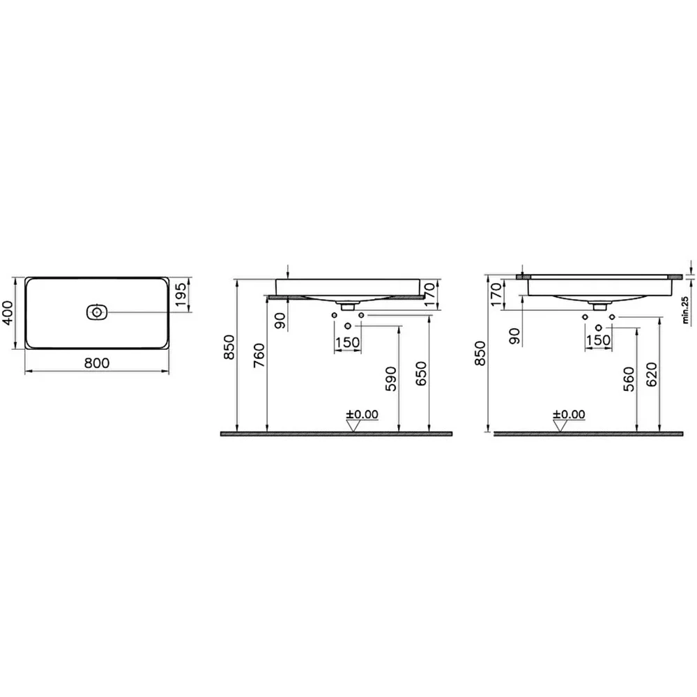Vitra Metropole 80x40 Cm Dikdörtgen Mat Bej Tezgahaltı Lavabo 7536B020-1083 Hemen Al