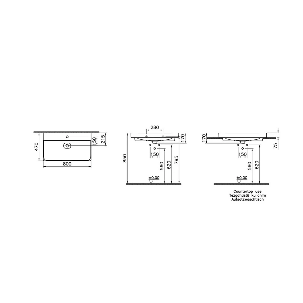 Vitra Metropole 80x47 Cm Çanak Lavabo 7527B003-0973 Hemen Al