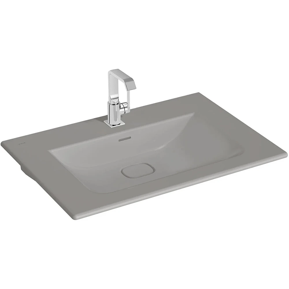 Vitra Metropole 80x53 Cm Mat Taş Gri Etajerli Lavabo 7538B076-0001 Hemen Al