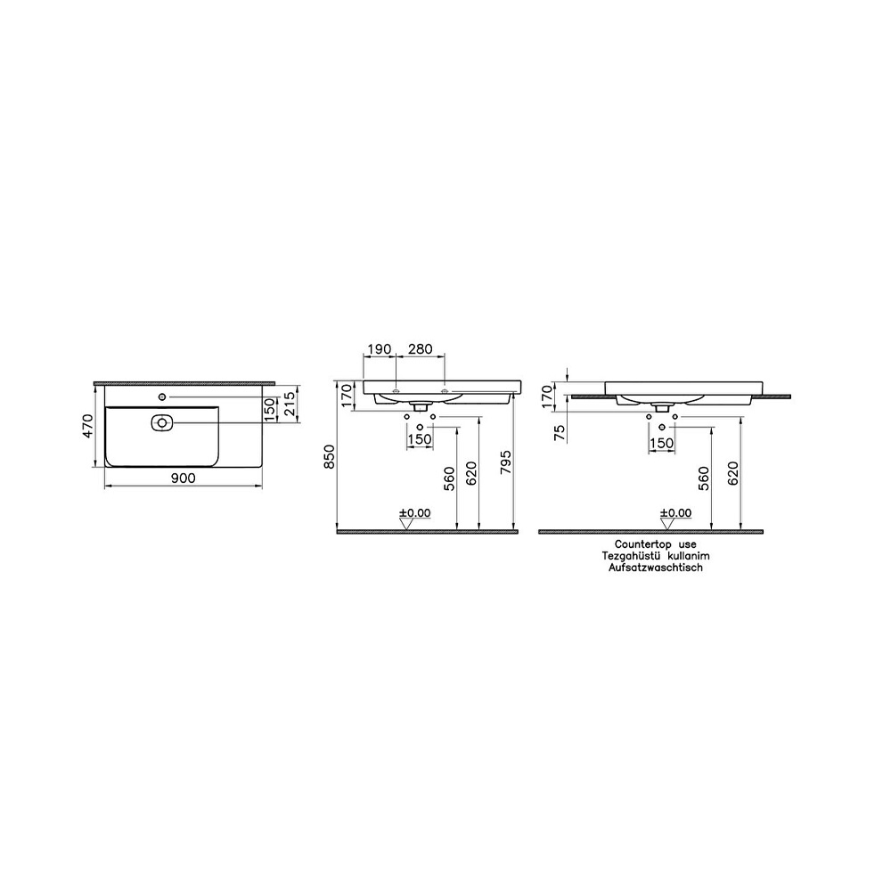 Vitra Metropole 90x47 Cm Mat Bej Lavabo 7528B020-0041 Hemen Al