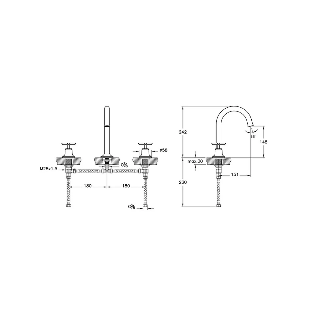 Vitra Origin Classic 3 Delikli Fırçalanmış Altın Lavabo Bataryası A4289125 Hemen Al