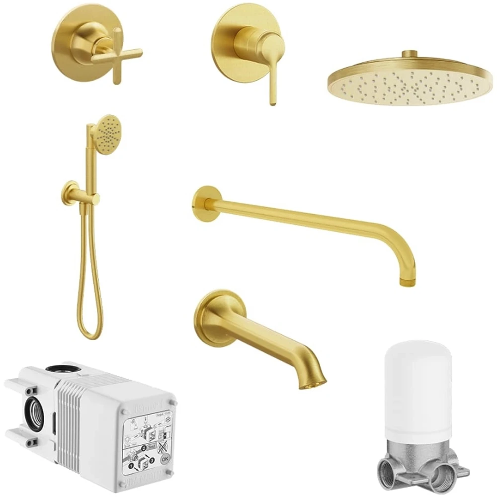 Vitra Origin Classic Fırçalı Altın Ankastre Duş Seti - A4933025 Hemen Al