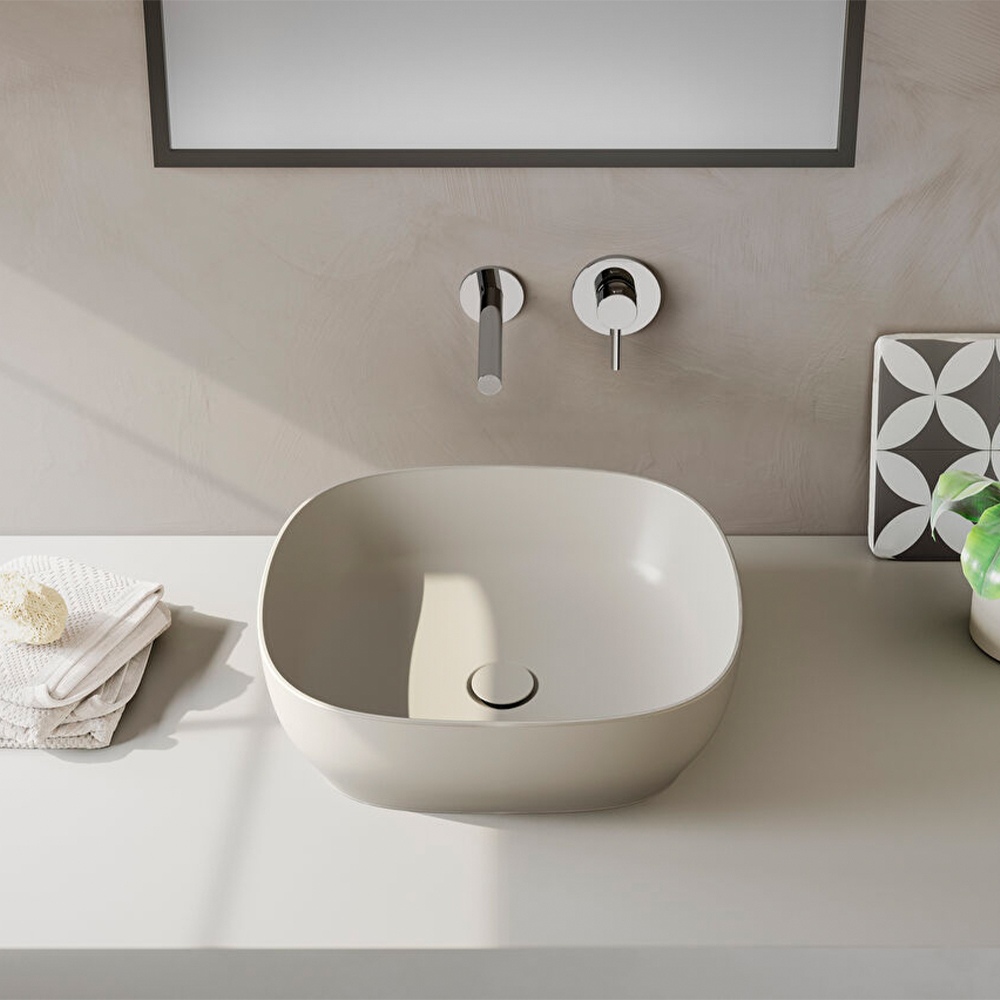 Vitra Outline Recycled 48x42 Cm Dikdörtgen Mat Bej Çanak Lavabo - 7994B066-0016 Hemen Al