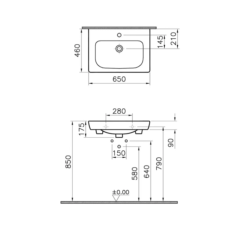 Vitra S20 65x46 Cm Etajerli Lavabo 5522B003-0001 Hemen Al