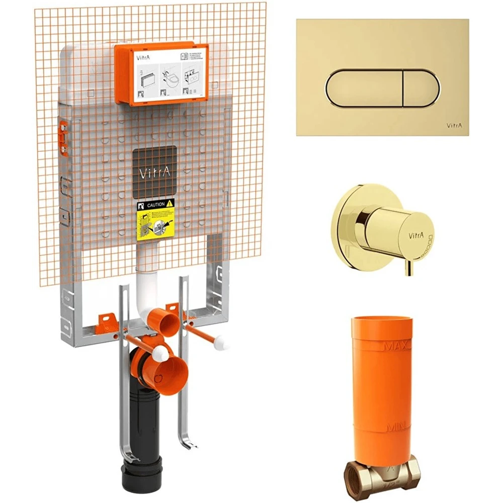 Vitra V8 Soft Altın Gömme Rezervuar Seti - 800-2026 Hemen Al