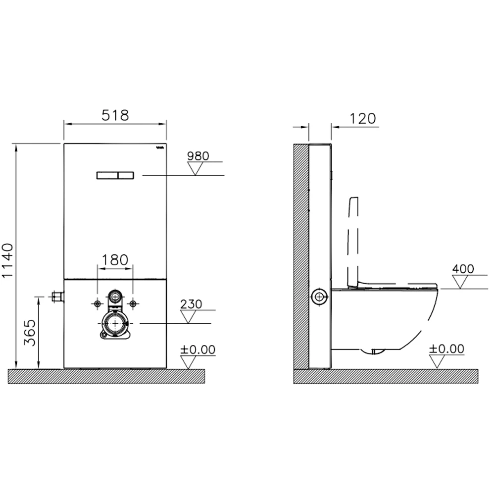 Vitra Vitrus 3-6 L Asma Klozetler İçin Stop Valfli Duvar Önü Beyaz Cam Rezervuar - 870-5770-01 Hemen Al