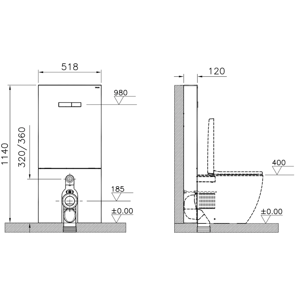 Vitra Vitrus 3-6 L Yerden Duvara Sıfır Klozetler İçin Duvar Önü Beyaz Cam Rezervuar - 870-1760-01 Hemen Al