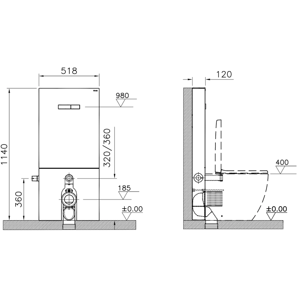 Vitra Vitrus 3-6 L Yerden Duvara Sıfır Klozetler İçin Stop Valfli Duvar Önü Beyaz Cam Rezervuar - 870-1770-01 Hemen Al
