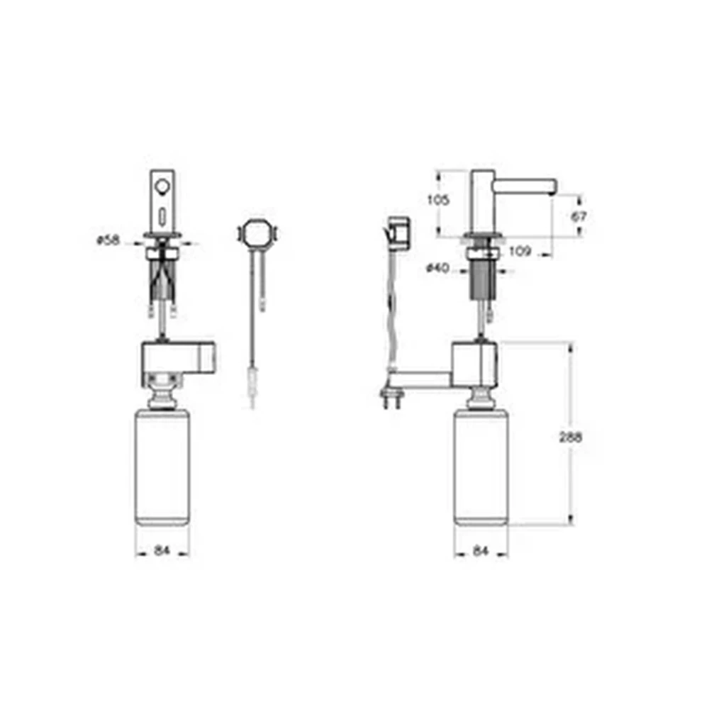 Vitra Origin Fırçalanmış Nikel Tezgah Üzeri Temassız Elektrikli Kısa Sıvı Sabunluk A4475834 2