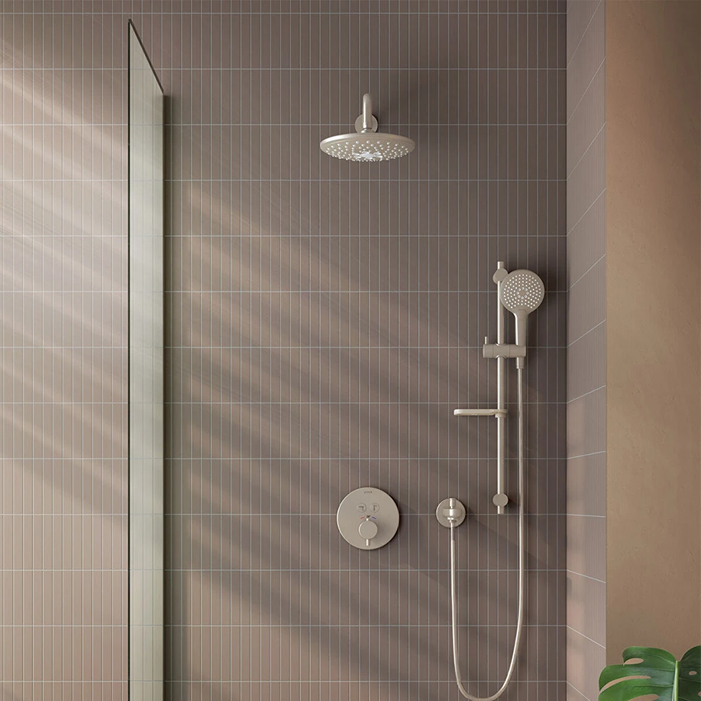 Artema AquaControl Round Fırçalanmış Nikel Ankastre Termostatik Banyo Bataryası - A4271834 2