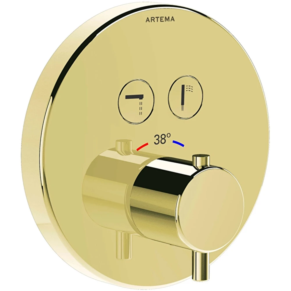 Artema AquaControl Round Soft Altın Ankastre Termostatik Banyo Bataryası - A4271874