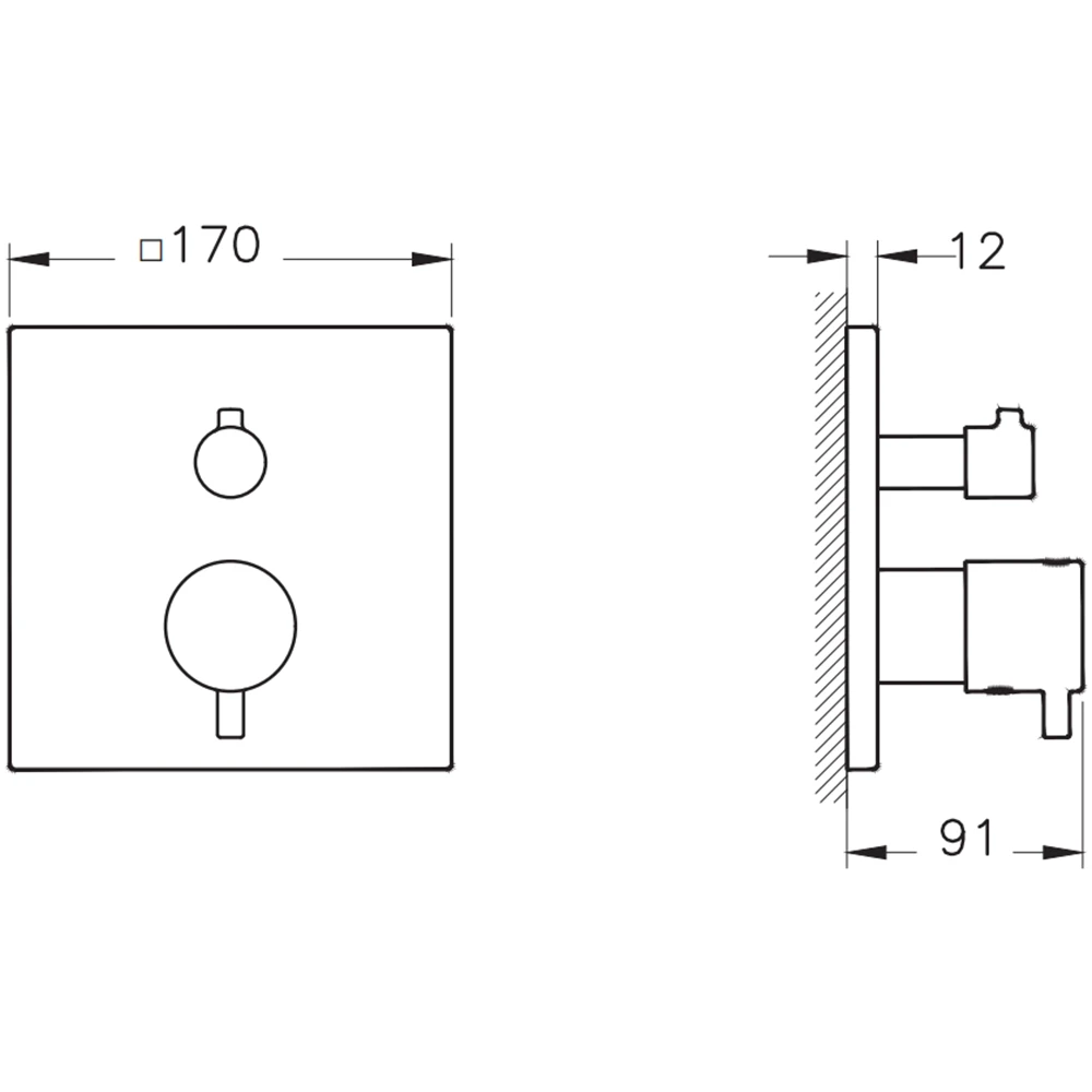 Artema AquaHeat Square Ankastre Termostatik Duş Bataryası - A43358 2
