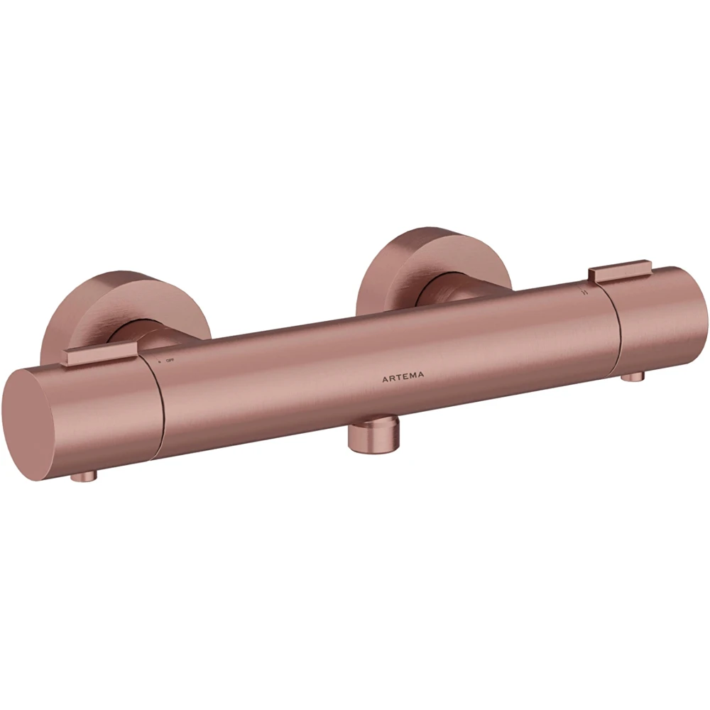 Artema Base Round Fırçalı Bakır Termostatik Duş Bataryası - A4729924