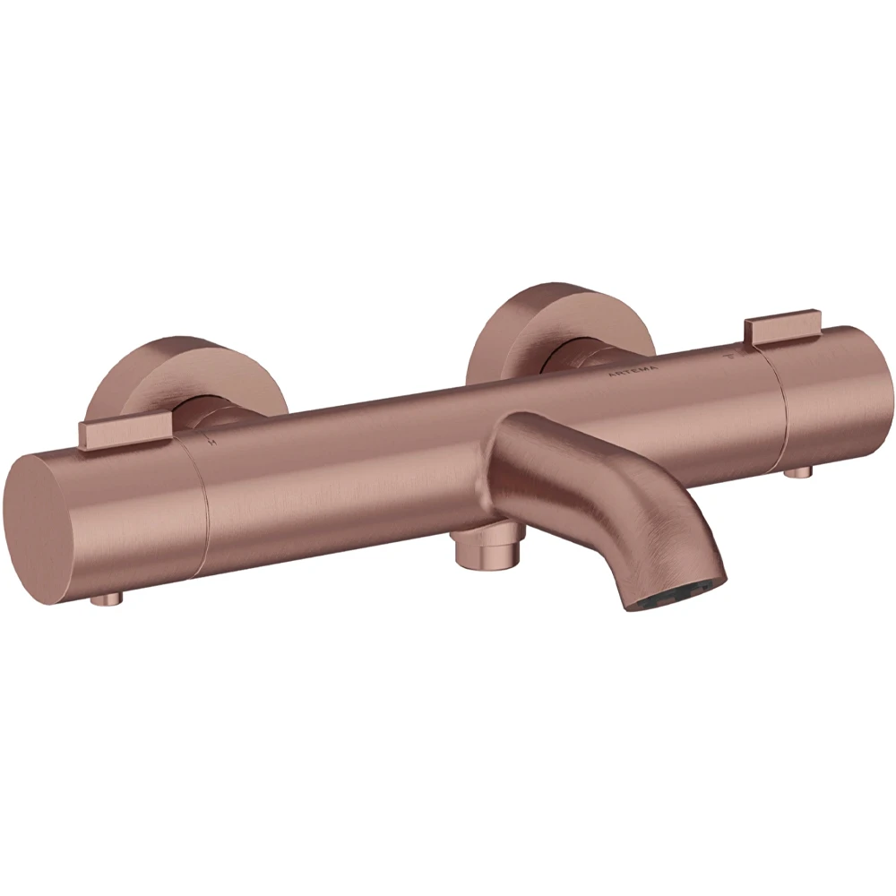 Artema Base Round Fırçalı Bakır Termostatik Banyo Bataryası - A4730024