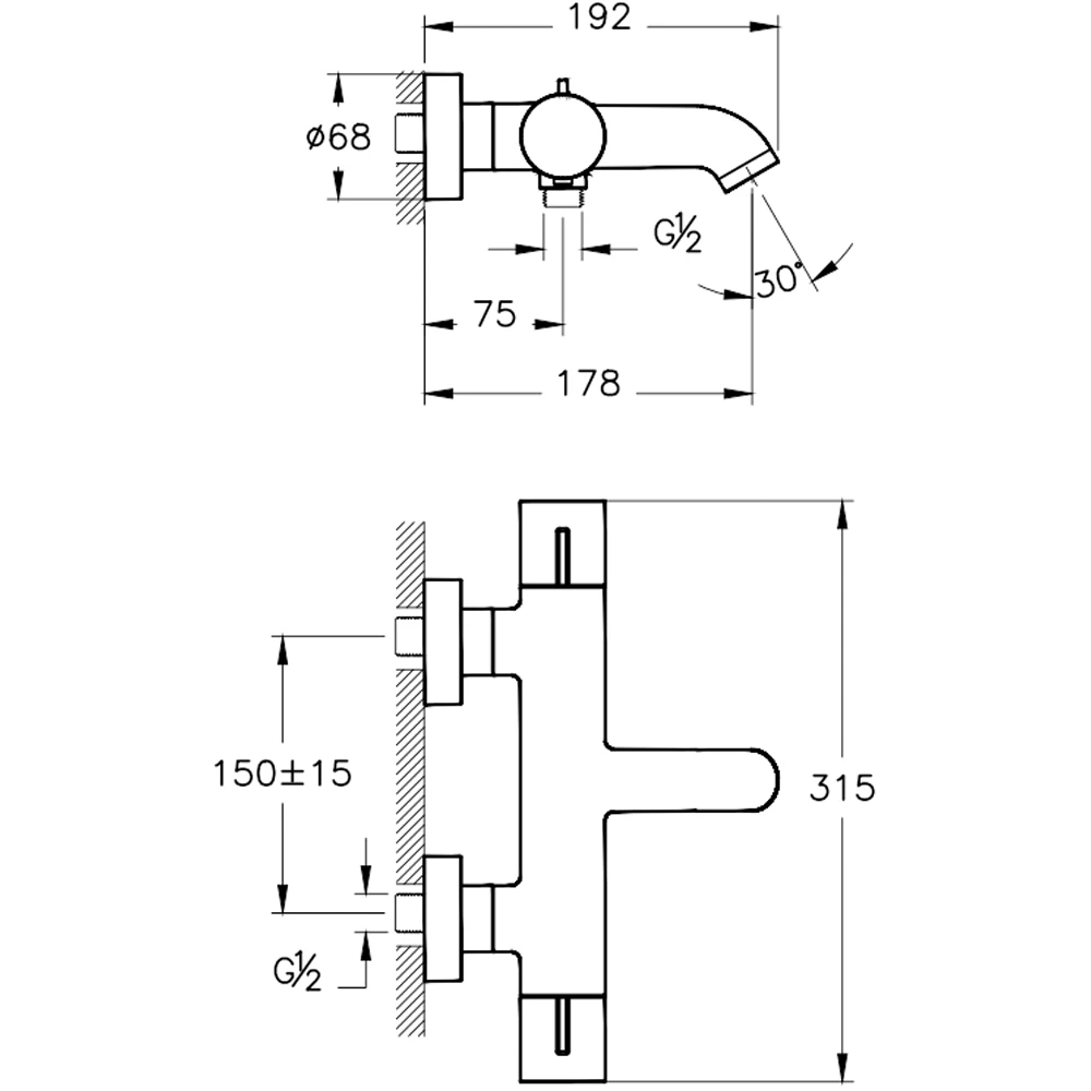 Artema Base Round Fırçalı Bakır Termostatik Banyo Bataryası - A4730024 2
