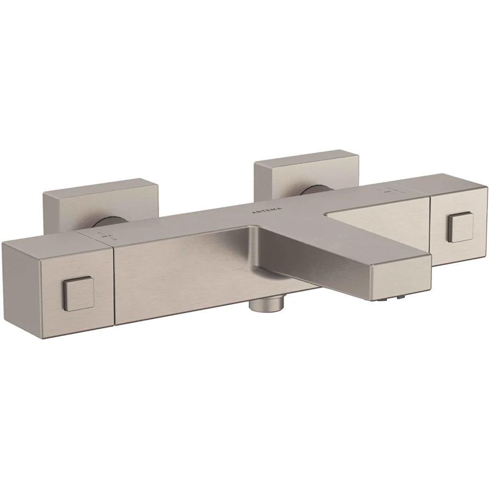 Artema Base Square Fırçalı Nikel Termostatik Banyo Bataryası - A4730234