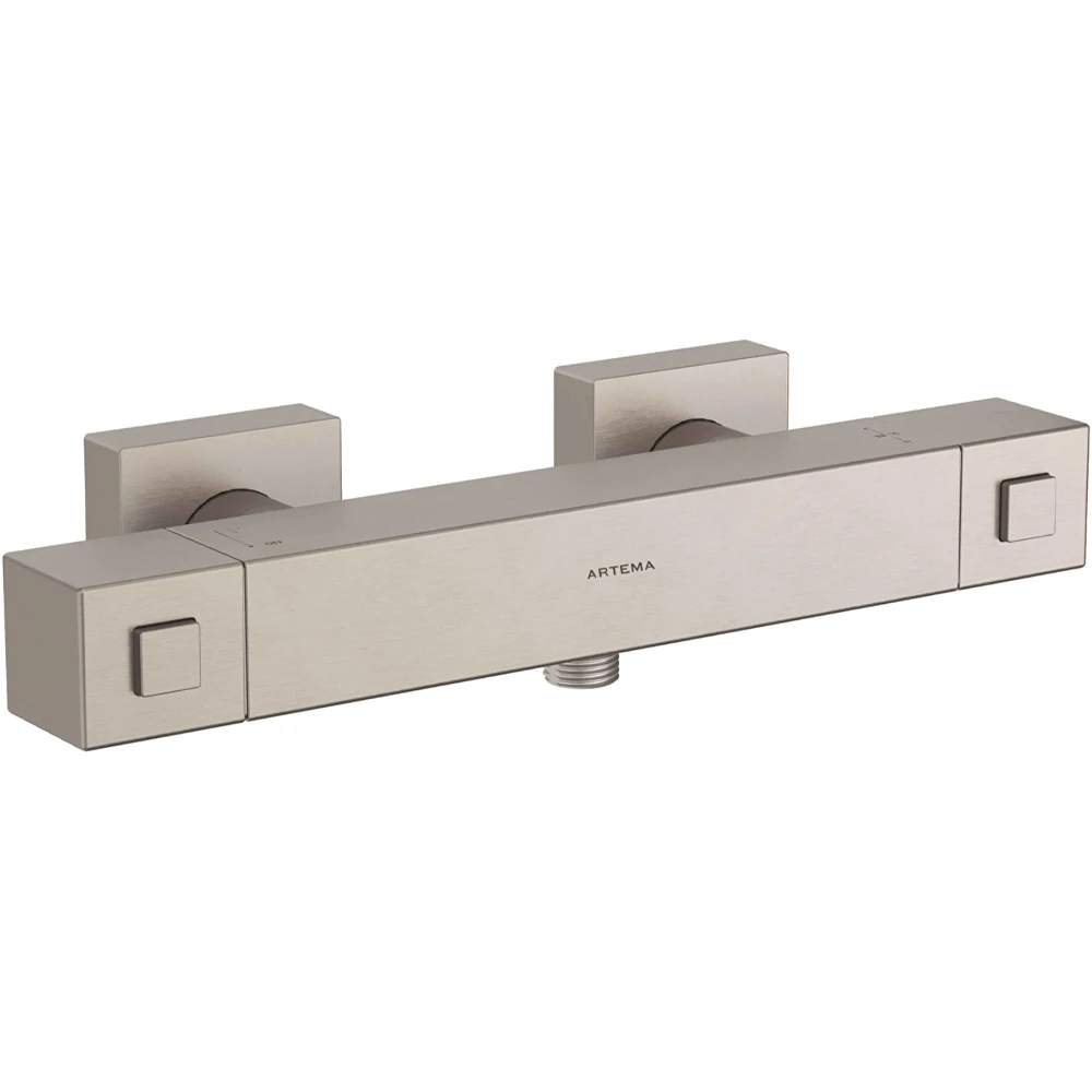 Artema Base Square Fırçalı Nikel Termostatik Duş Bataryası - A4730134