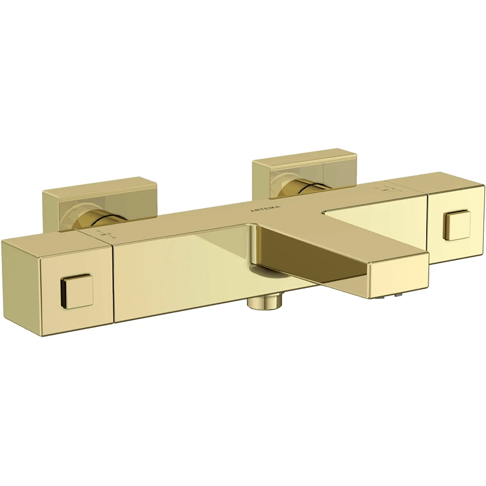 Artema Base Square Soft Altın Termostatik Banyo Bataryası - A4730274