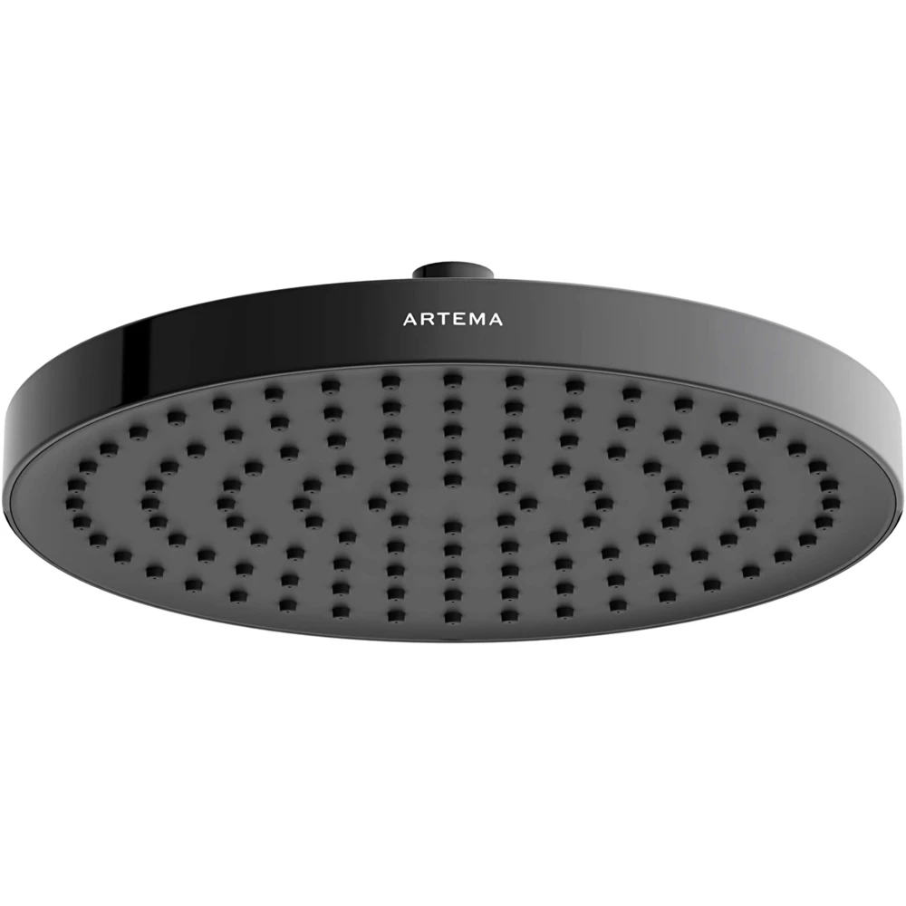 Artema Core Round 25 Cm 1 Fonksiyonlu Parlak Siyah Duş Başlığı - A4591239