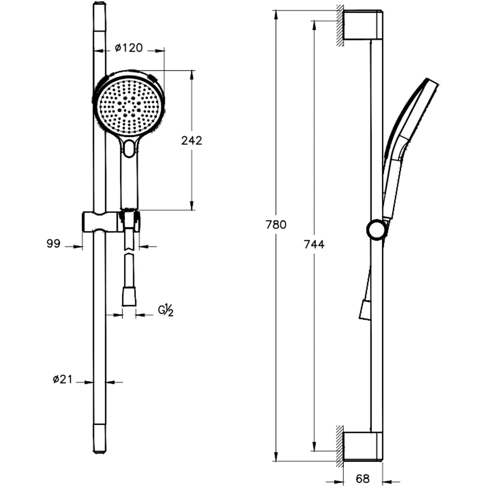 Artema Core Round 3 Fonksiyonlu Soft Bakır Sürgülü El Duşu Takımı - A4591629 2