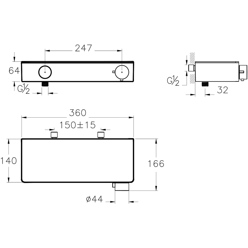 Artema Core Round Termostatik Duş Bataryası - A47307 2