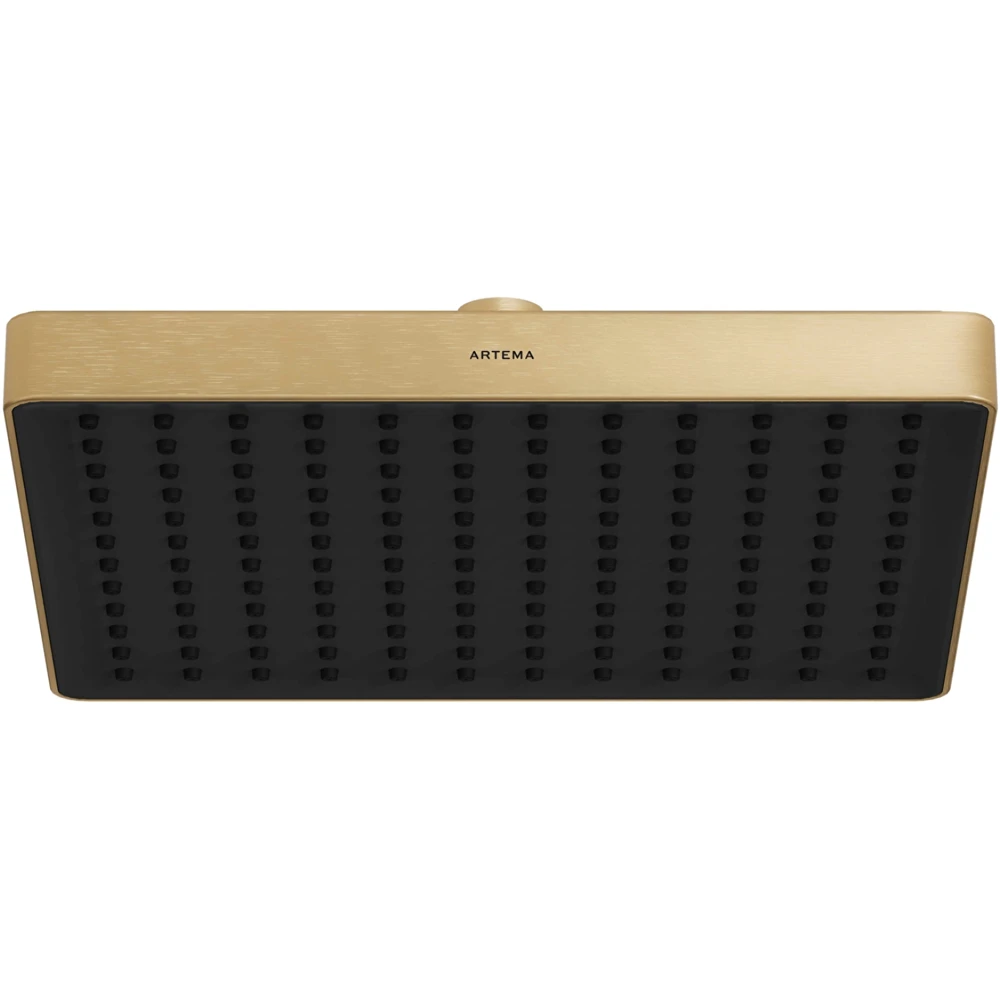 Artema Core Square 25 Cm 1 Fonksiyonlu Fırçalı Altın Duş Başlığı - A4591325