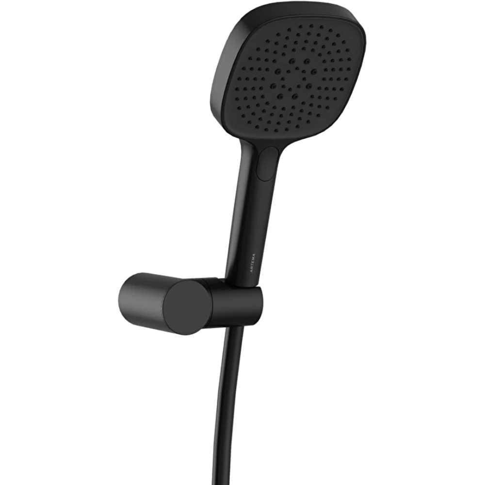 Artema Core Square 3 Fonksiyonlu Mat Siyah El Duşu Takımı - A4591536