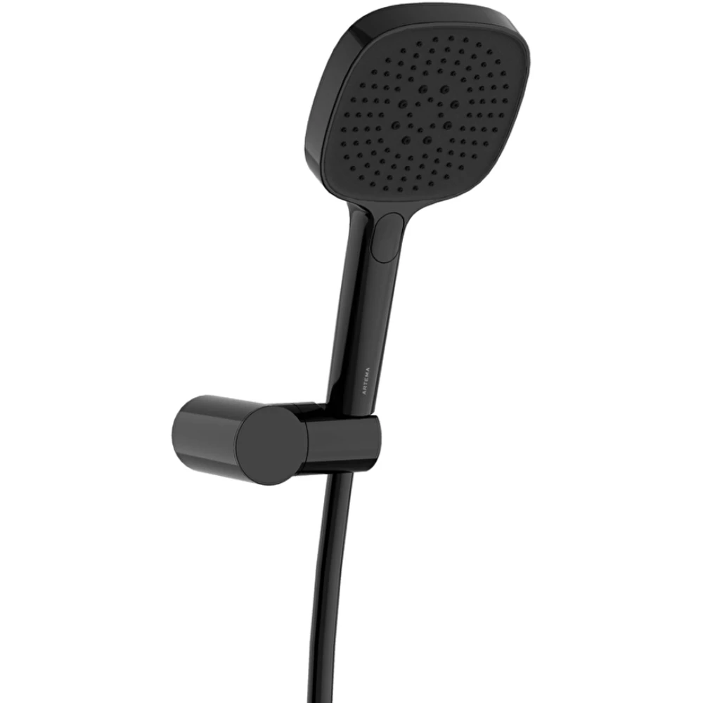 Artema Core Square 3 Fonksiyonlu Parlak Siyah El Duşu Takımı - A4591539