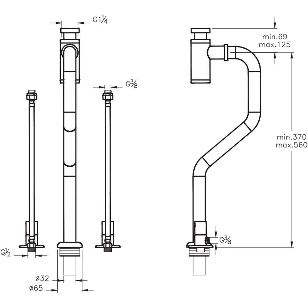 Artema Fırçalanmış Nikel Monoblok Lavabo Sifon Seti - A4515734 2