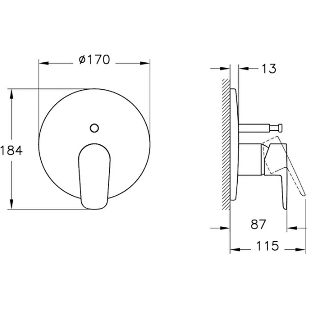 Artema Flow Soft Ankastre Mekanik Banyo Bataryası - A43228 2