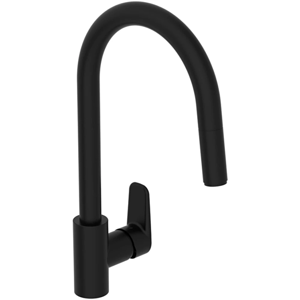 Artema Flow Soft Mat Siyah Eviye Bataryası - A4344536