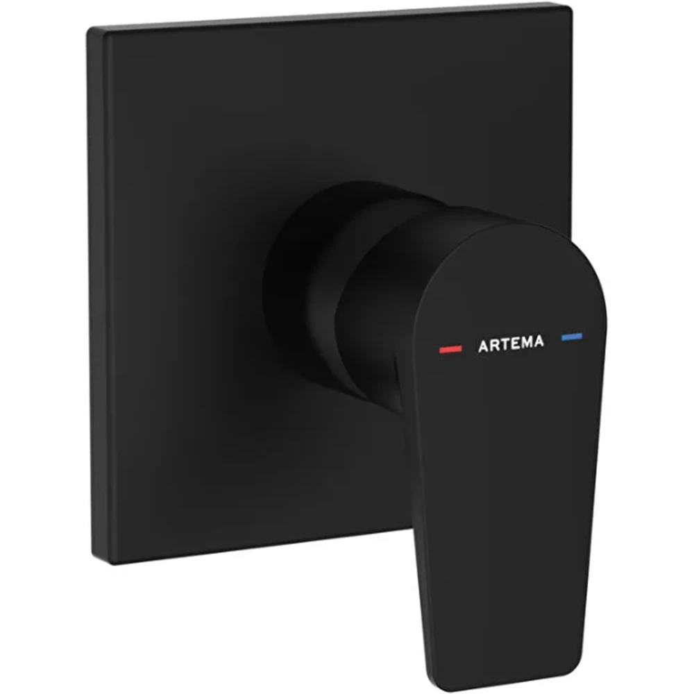 Artema Flow Square Mat Siyah Ankastre Duş Bataryası - A4329836