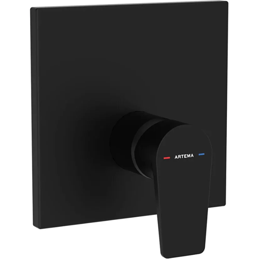 Artema Flow Square Mat Siyah Ankastre Mekanik Duş Bataryası - A4332836