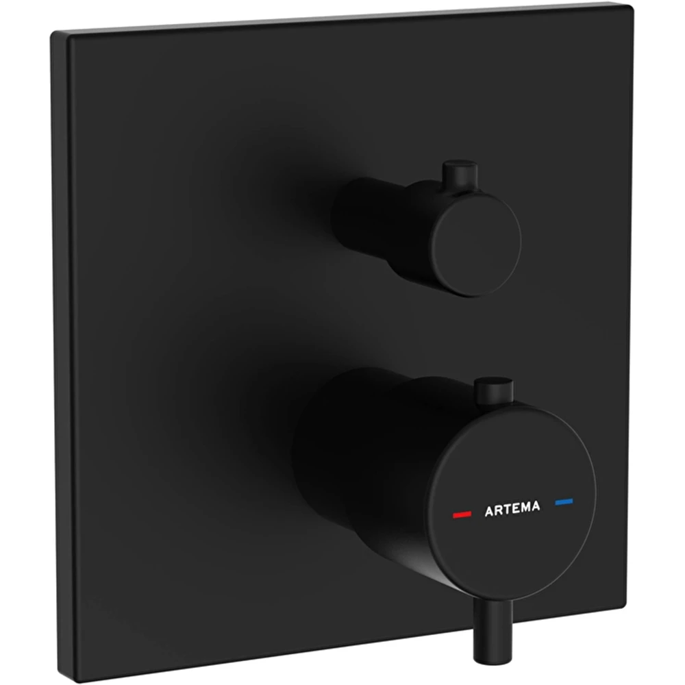 Artema AquaHeat Square Mat Siyah Ankastre Termostatik Banyo Bataryası - A4326836
